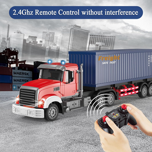 ماشین کنترلی تریلی کانتینردار بزرگ Remote Control TRANSPORT TRUCK مقیاس 1:24_اسباب بازی